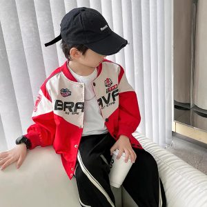 Blouson de moto en coton pour garçon