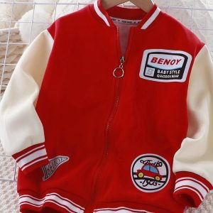 Blouson teddy rouge pour garçon