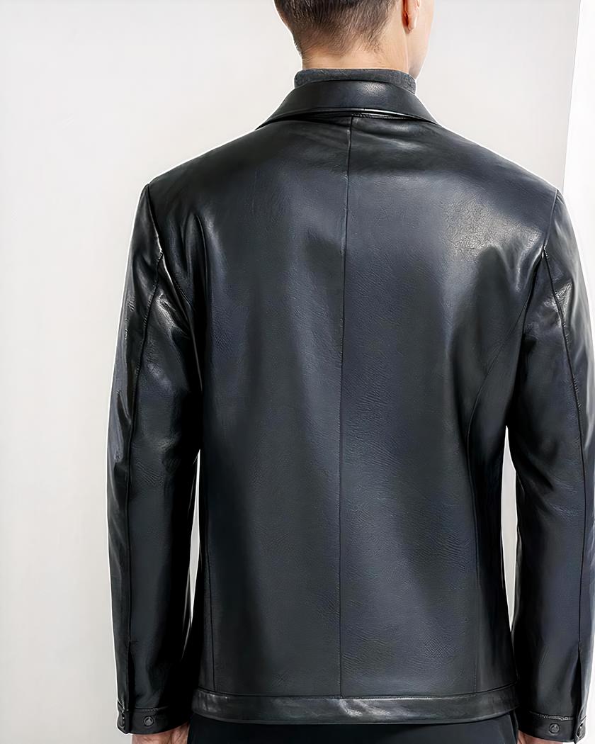 Blouson en cuir naturel de peau de mouton pour homme – Image 3