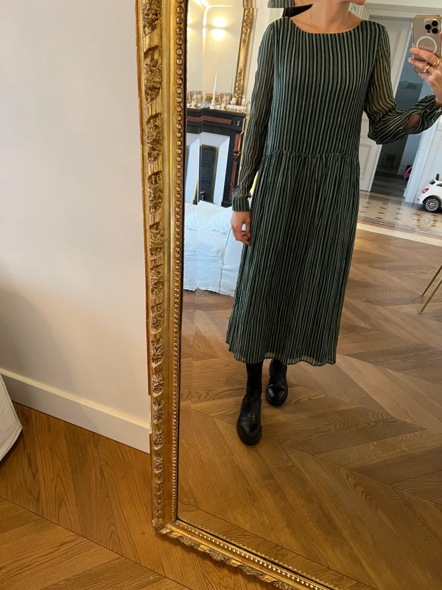 Robe American Vintage verte à rayures – Image 4