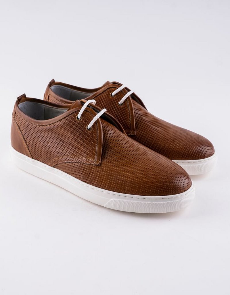 Baskets en cuir Leo – CU32 Camel – Image 2