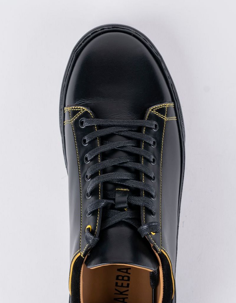 Baskets en cuir Felipe – E21 Noir-Jaune – Image 3