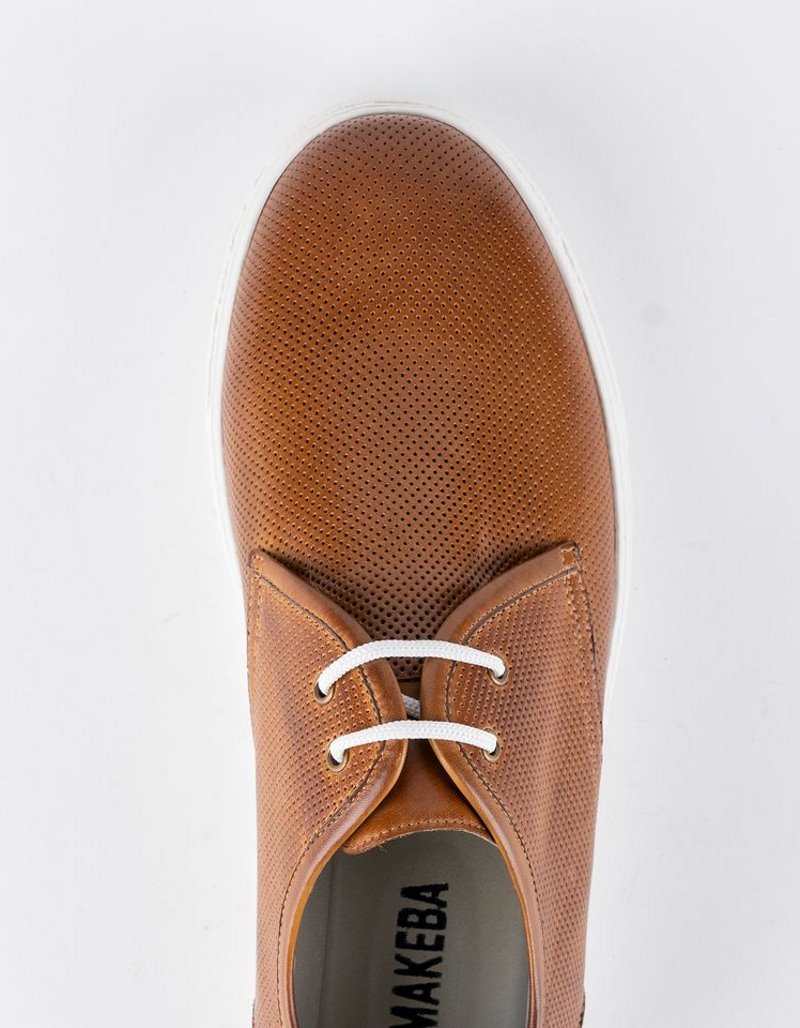 Baskets en cuir Leo – CU32 Camel – Image 3