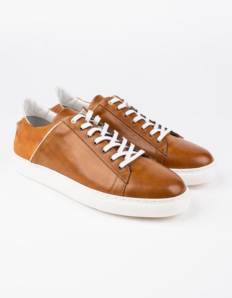 Baskets en cuir Leo – CU21 Camel – Image 2
