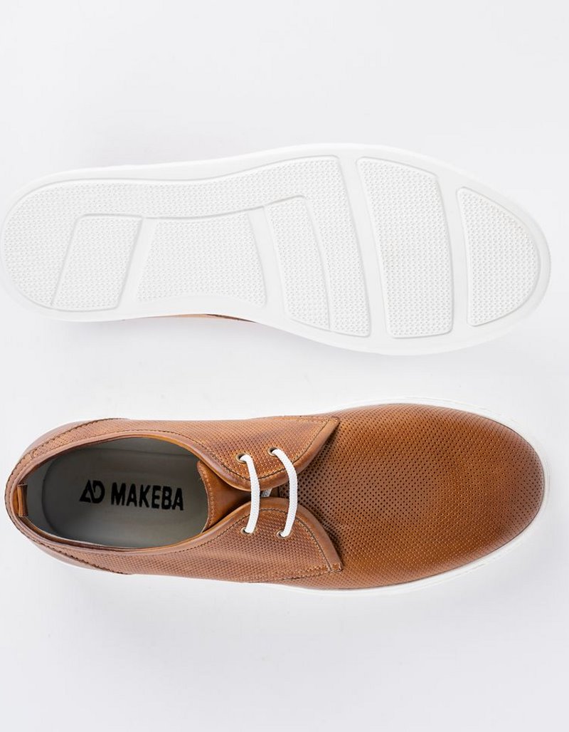 Baskets en cuir Leo – CU32 Camel – Image 4