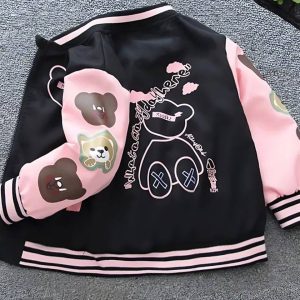 Blouson teddy avec oursons pour fille