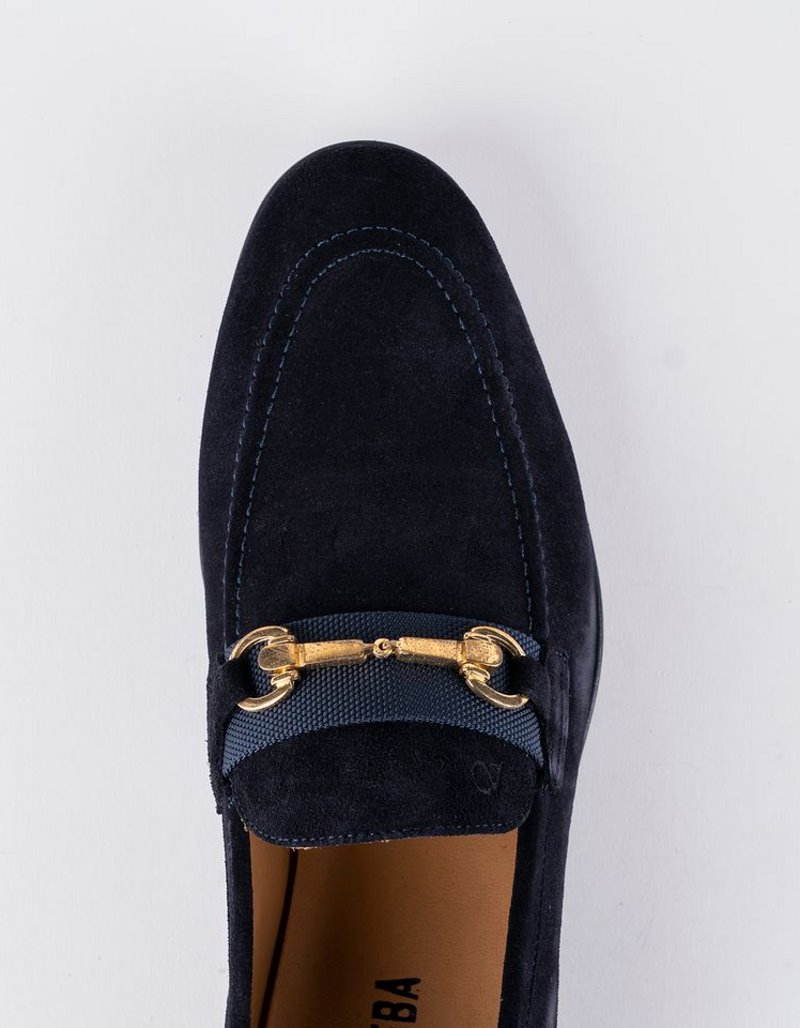 Chaussures en cuir Luca – CLA7 Daim Bleu – Image 3