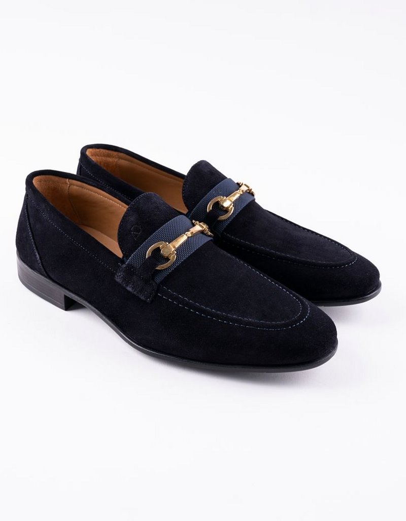 Chaussures en cuir Luca – CLA7 Daim Bleu – Image 2