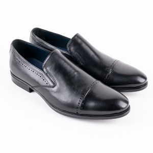 Chaussures en cuir Silvio – 8607 Noir