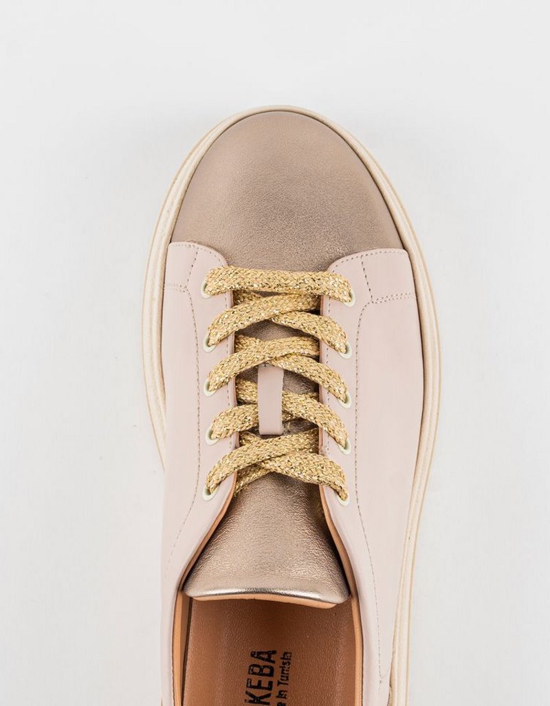 Baskets en cuir Loly01 – Laminato Oro Rose – Image 3