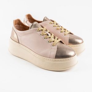 Baskets en cuir Loly01 – Laminato Oro Rose