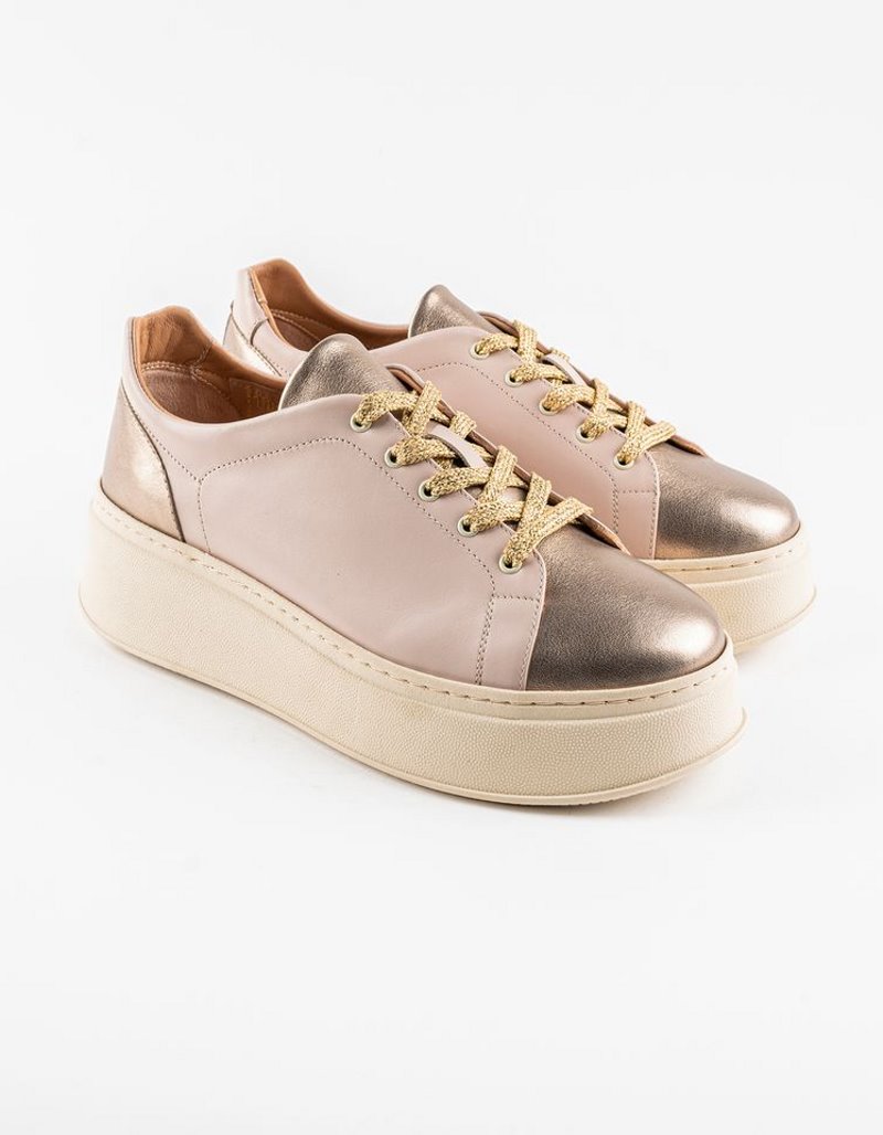 Baskets en cuir Loly01 – Laminato Oro Rose