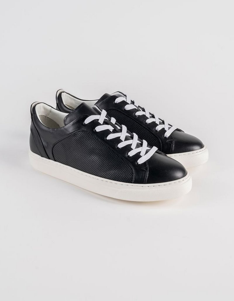 Baskets en cuir Leo – CU09 Noir