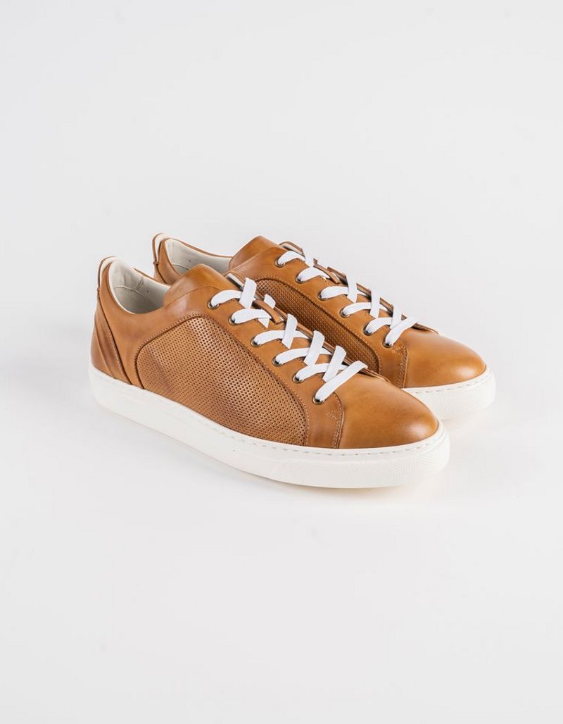 Baskets en cuir Leo – CU09 Camel