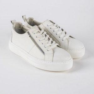 Baskets en cuir Cassio – CVR06 Blanc