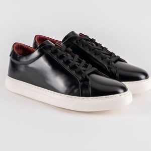 Baskets en cuir Leo – CU05 Noir Glacé