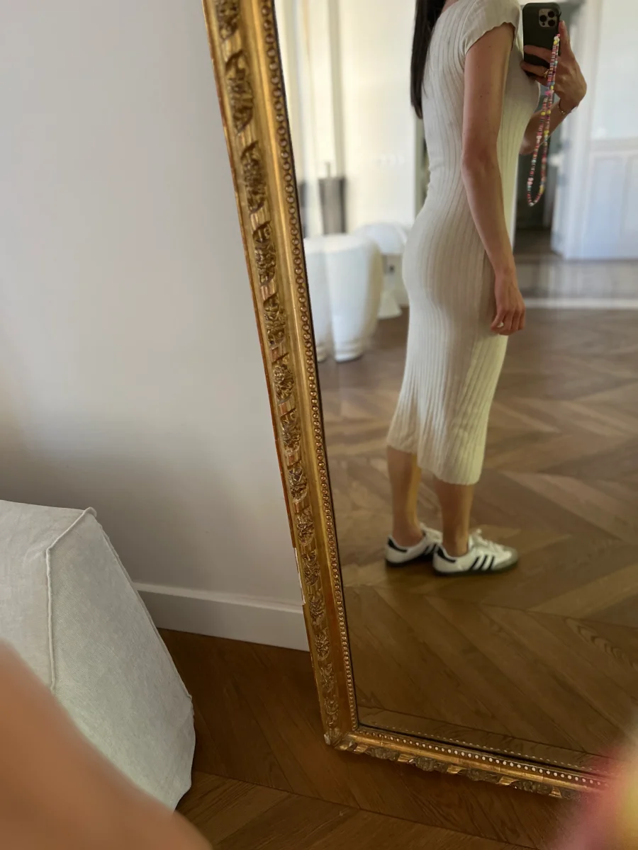 Robe Zara longue beige col v – Image 3