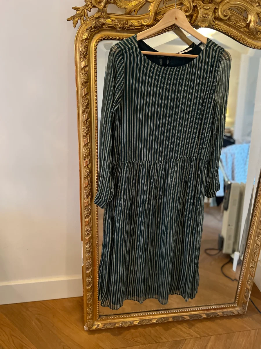 Robe American Vintage verte à rayures – Image 6