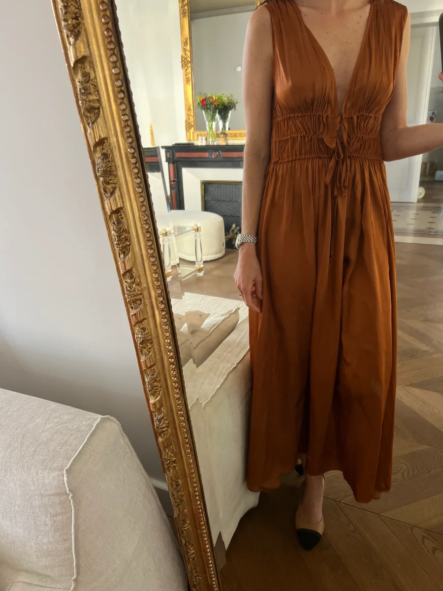 Robe Sessùn marron satinée – Image 3