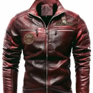 Blouson moto rétro chaud et décontracté