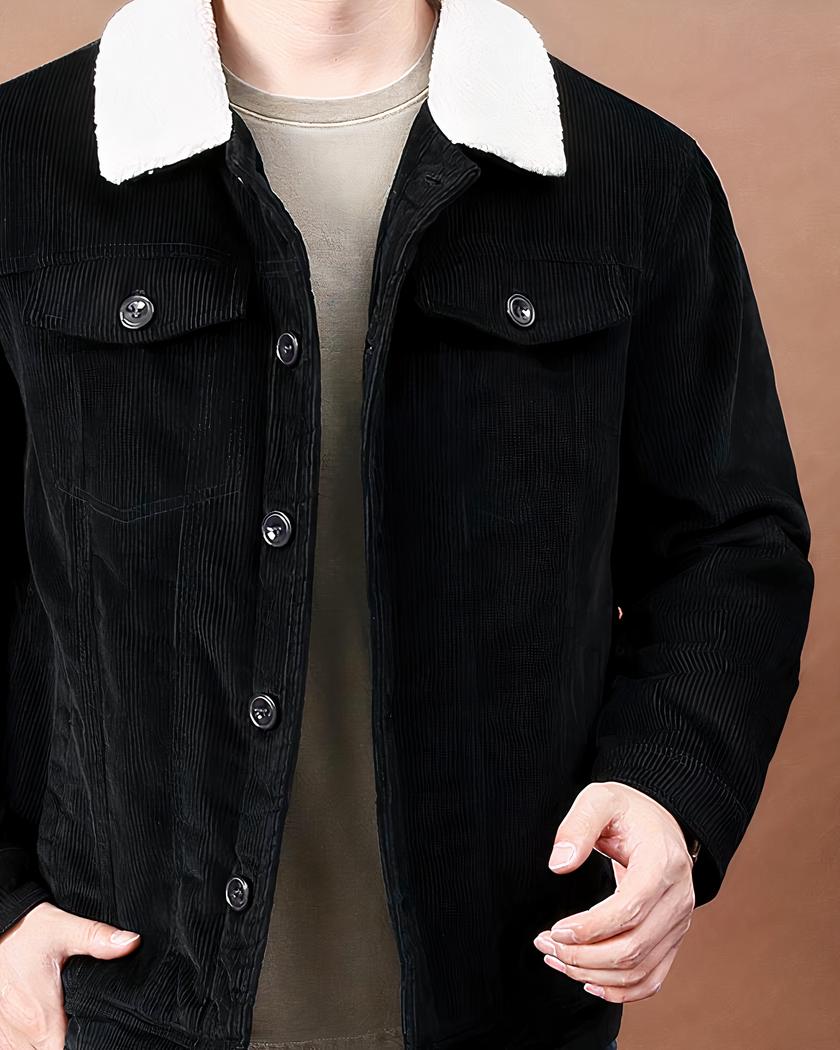 Blouson en velours côtelé à col rabattu pour homme – Image 3