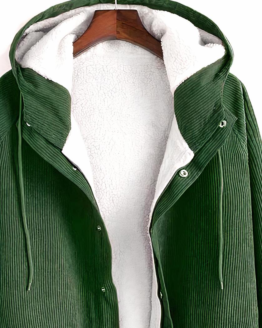 Blouson léger en velours côtelé à capuche pour femme – Image 2