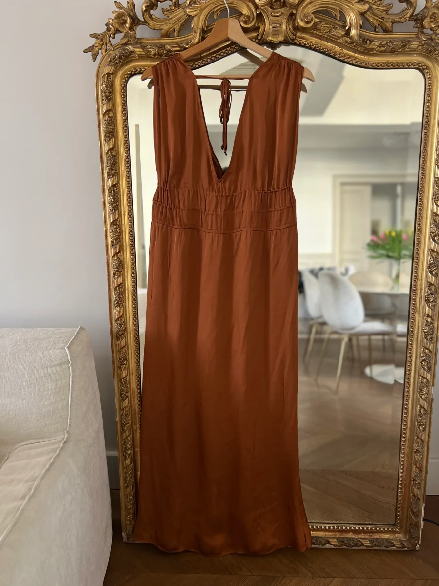 Robe Sessùn marron satinée – Image 4