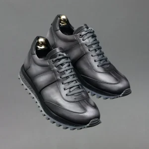 Sneaker AB01 Gris Métallique