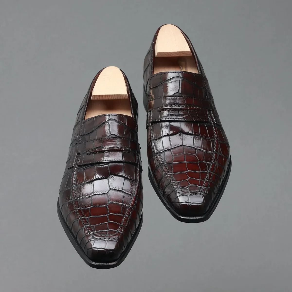 Mocassin Le Lincoln en Cuir de Crocodile Acajou – Image 5