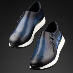 Sneaker Lucas en cuir de veau et crocodile