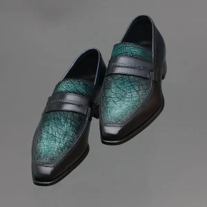 Mocassin Le Lincoln 2 bi-matière Ice Green