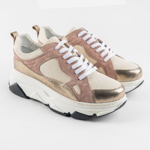 Baskets légères en cuir Lina 01 – ORO MEDIUM/ROSE