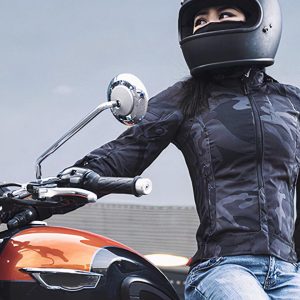 Blouson moto femme imperméable à capuche
