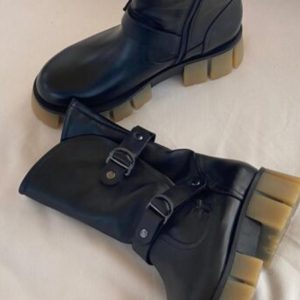 Boots en cuir Femme – SVEVA05 Noir