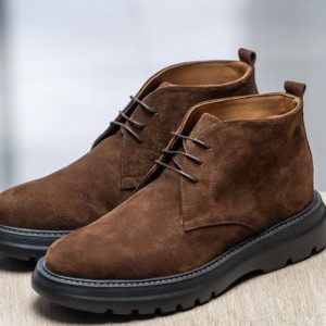 Boots en Cuir -110  DAIM MARRON