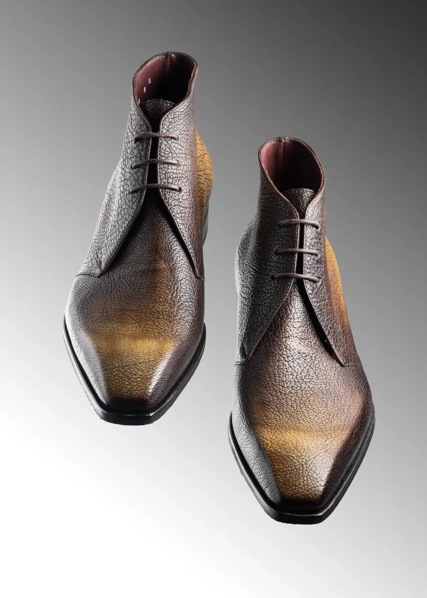 Bottines Chukka en veau grainé patiné – Image 5