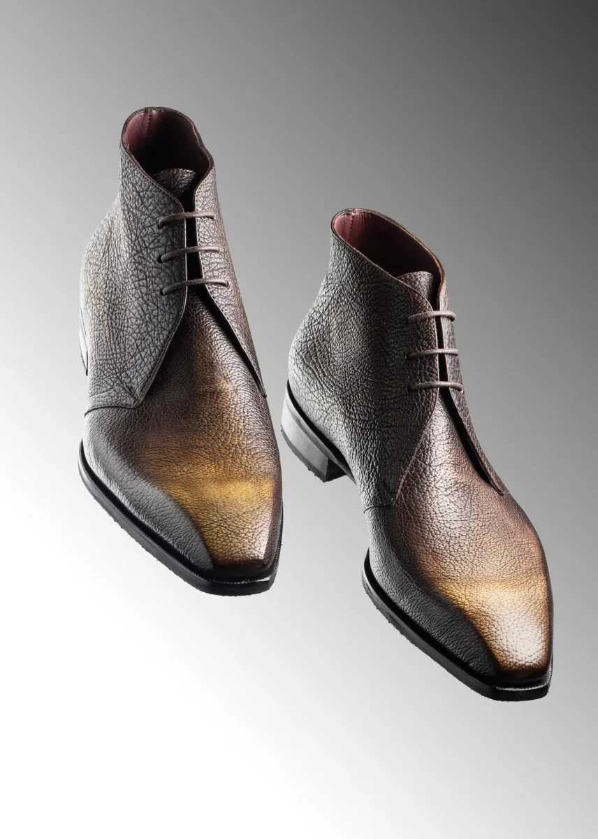 Bottines Chukka en veau grainé patiné – Image 3