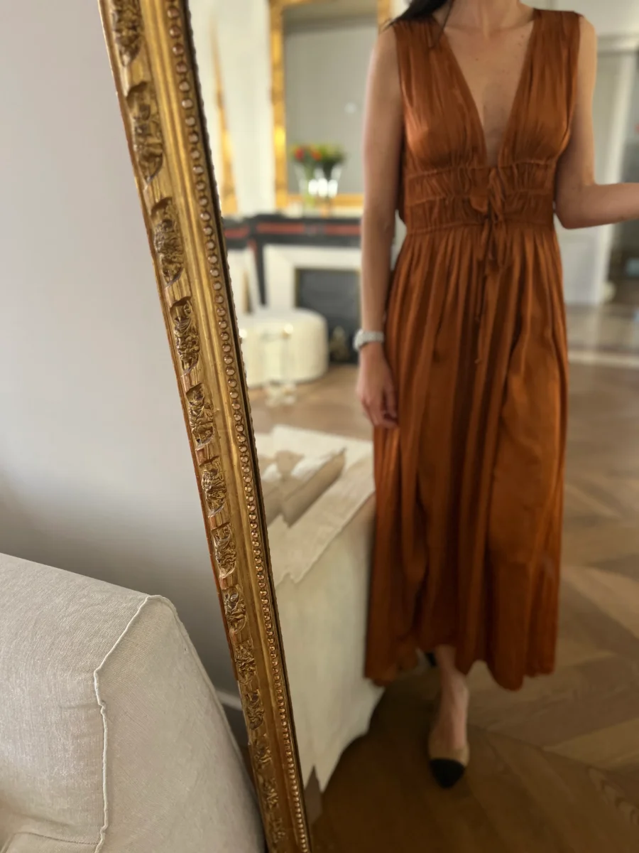 Robe Sessùn marron satinée – Image 2
