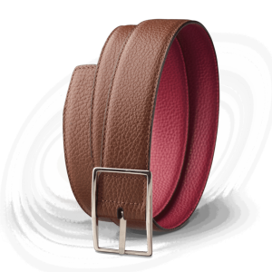 Ceinture reversible marron/rouge