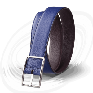 Ceinture reversible bleu roi/bordeaux