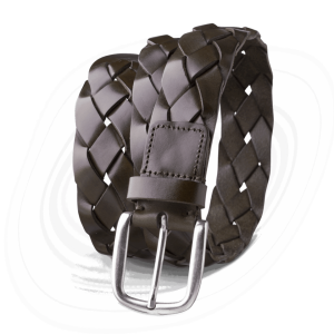 Ceinture tressée marron moyen