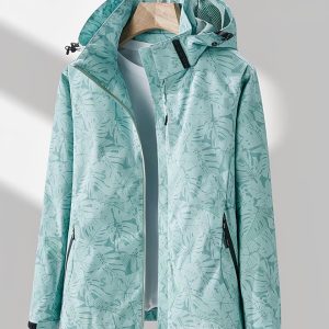Blouson imperméable à capuche avec cordon