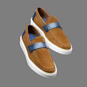 Mocassin Altan Bottier en cuir de veau velours Cognac