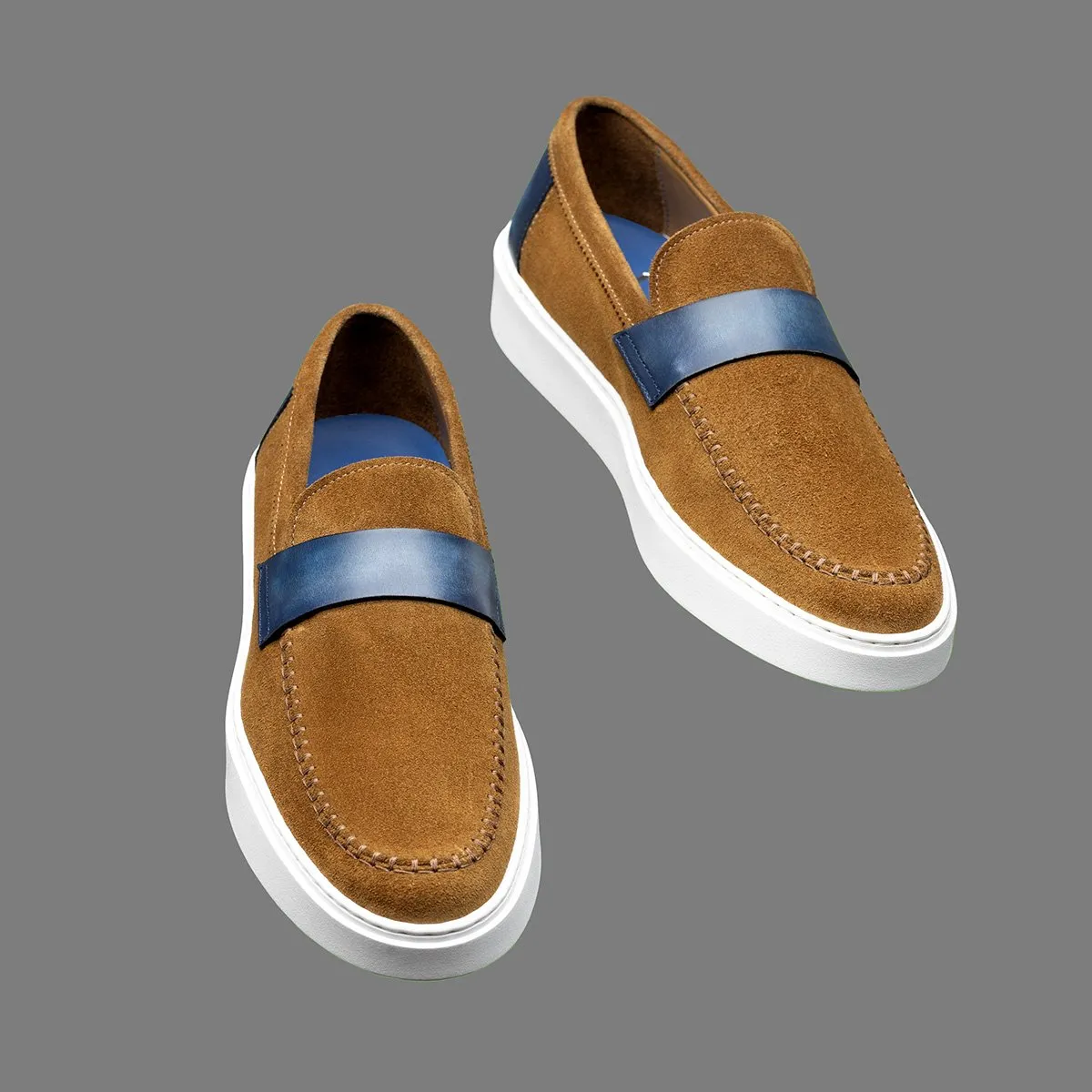 Mocassin Altan Bottier en cuir de veau velours Cognac – Image 4