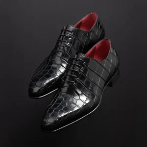 Collection Exclusive – Richelieu Le One Cut en cuir de crocodile noir