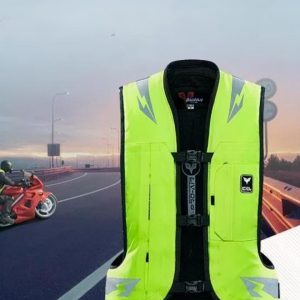 Blouson airbag moto fluorescent équipé de poches