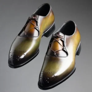 Derby Casanova en cuir de veau patiné