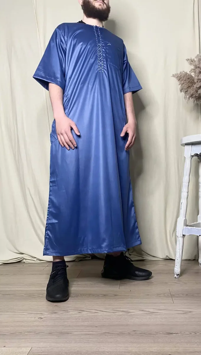 Qamis Brodé manches courtes – Image 2