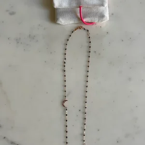 GigiClozeau - Collier Intra Lune Diamants Résine gris anthracite