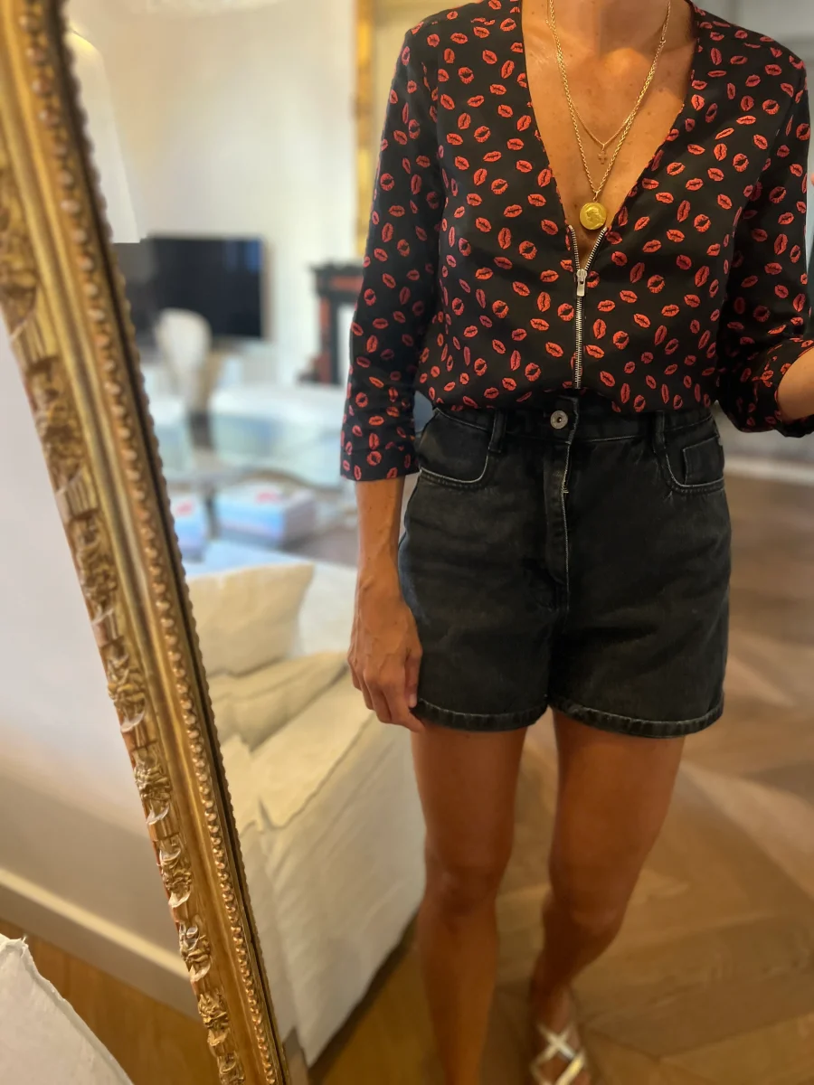 Blouse Claudie Pierlot motifs lèvres – Image 2